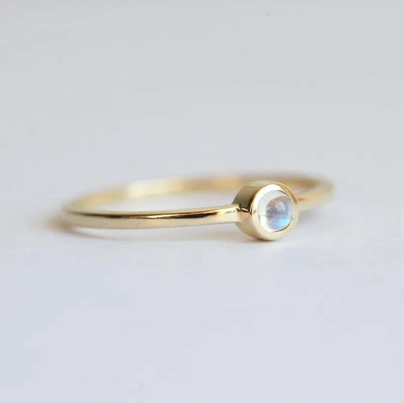Rainbow Moonstone Ring view 4