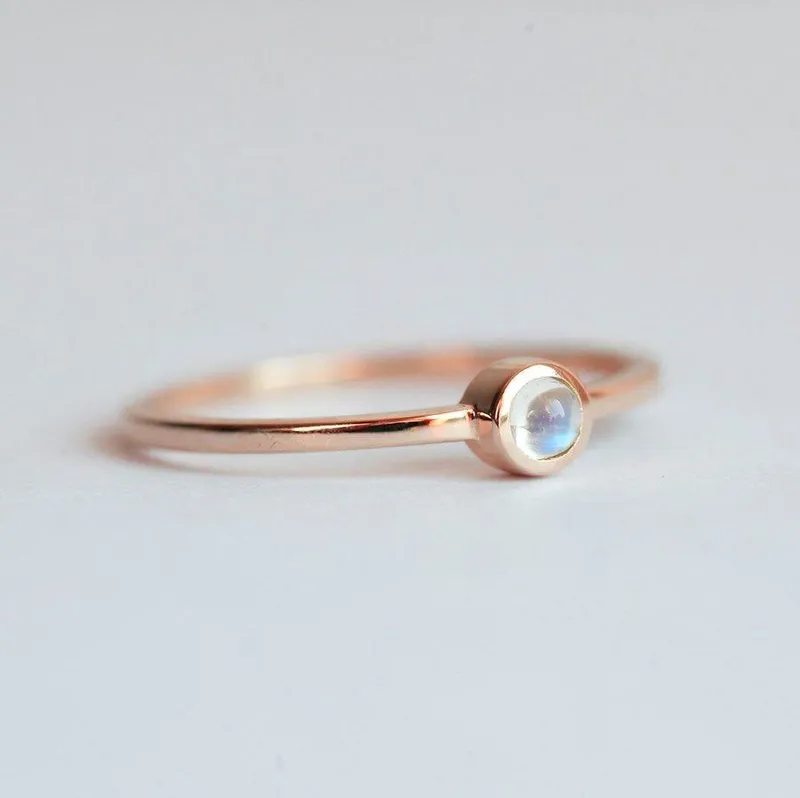 Rainbow Moonstone Ring view 5