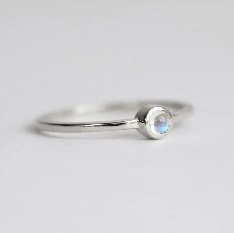 Rainbow Moonstone Ring view 6