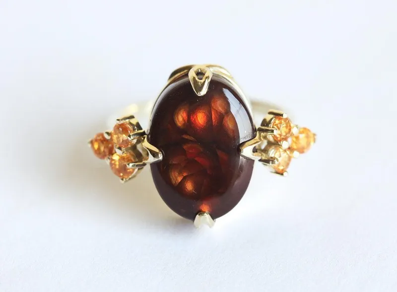 RAYA FIRE AGATE RING vy 3