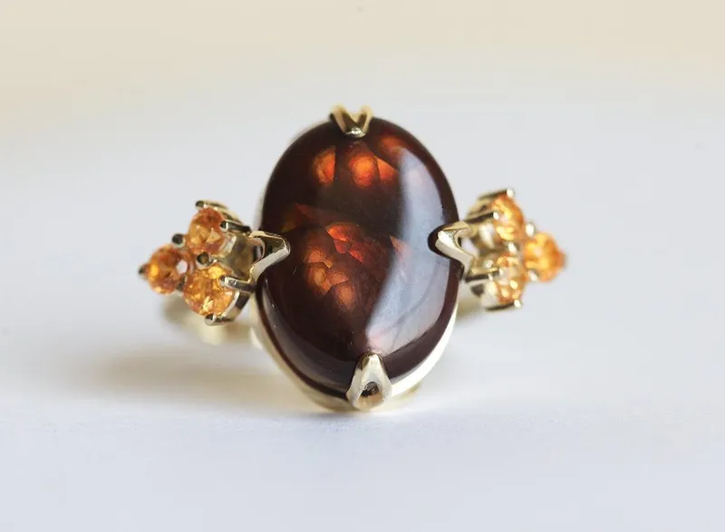 RAYA FIRE AGATE RING vy 5