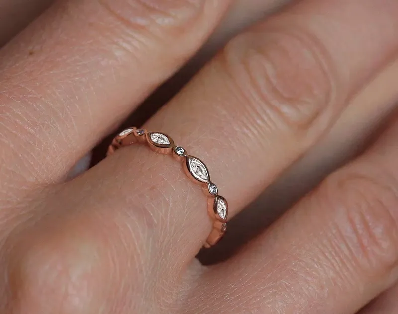 Reina Diamond Wedding Band, Diamond Wedding Ring view 2