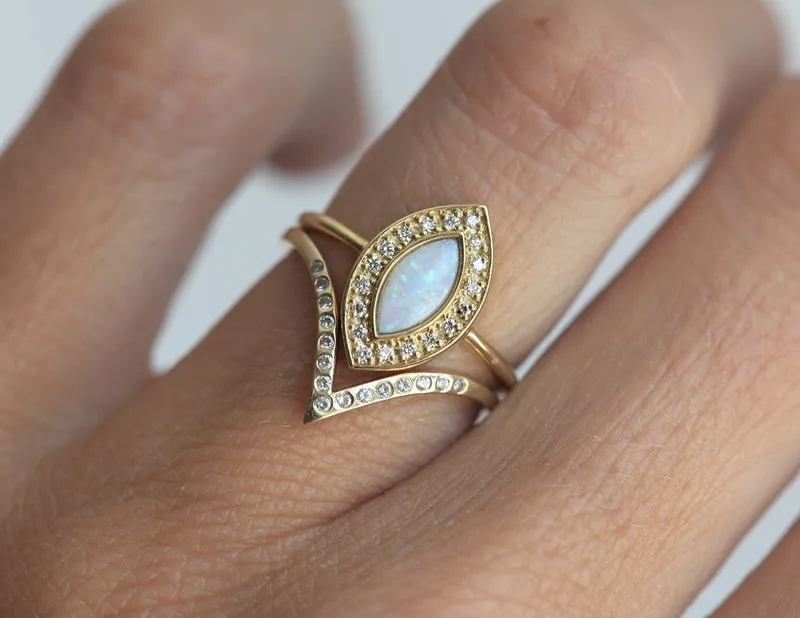 Rihanna Marquise Opal Ring view 3