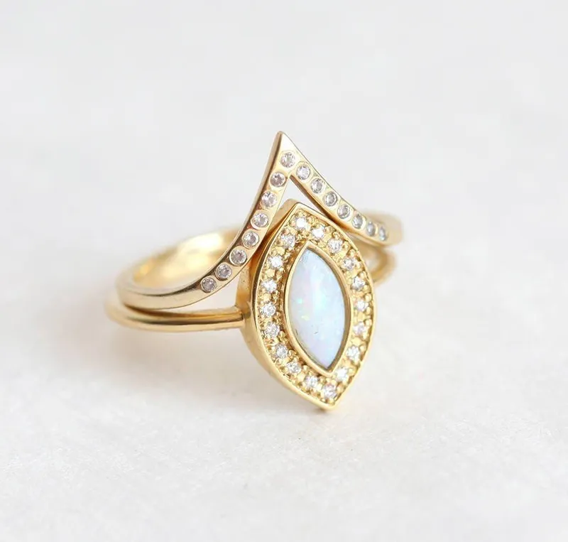 Rihanna Marquise Opal Ring view 4