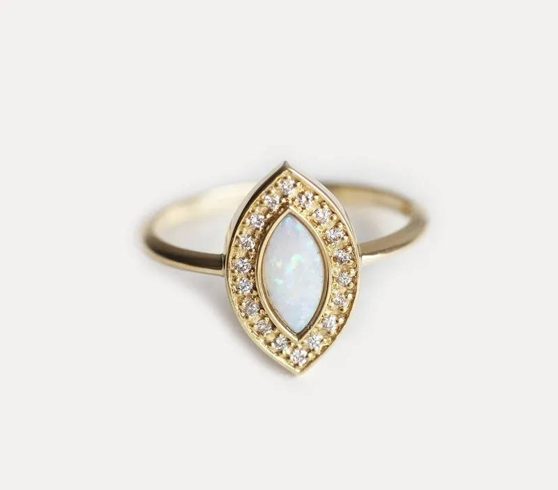 Rihanna Marquise Opal Ring view 6