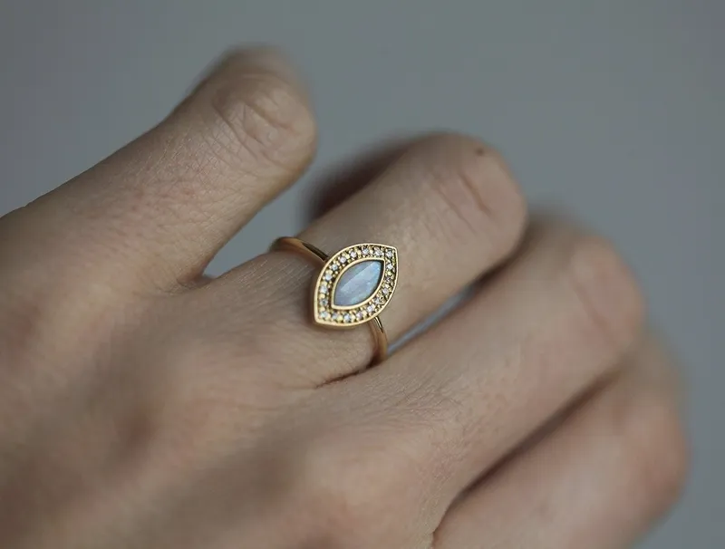 Rihanna Marquise Opal Ring view 7