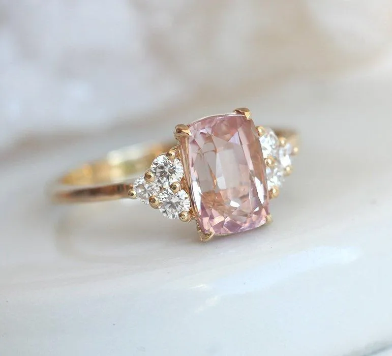 RITA PEACH SAPPHIRE DIAMOND RING vy 2