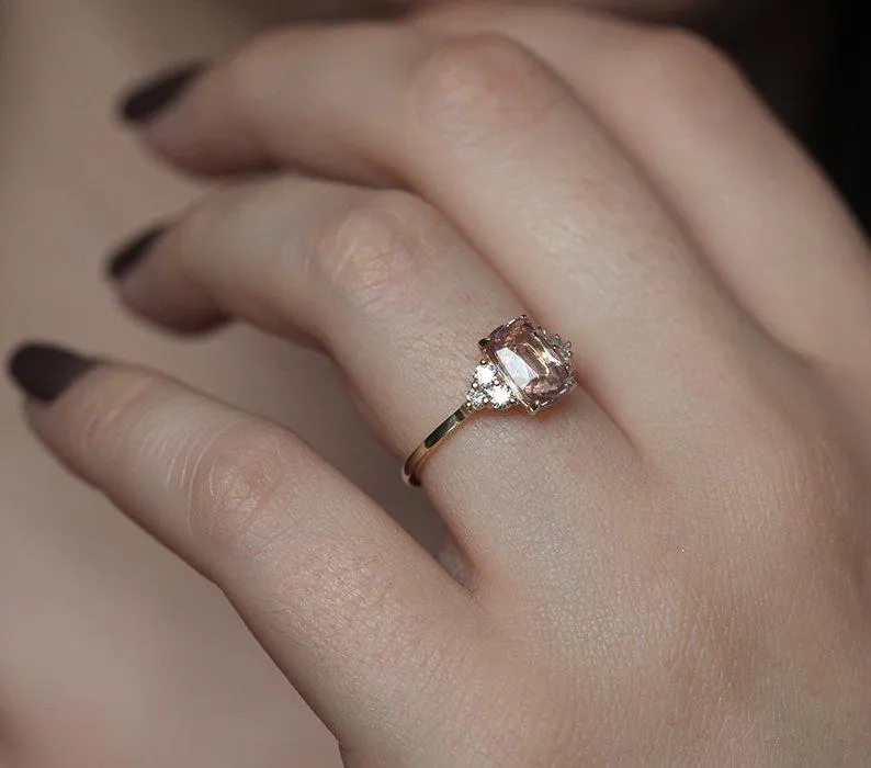 RITA PEACH SAPPHIRE DIAMOND RING vy 4