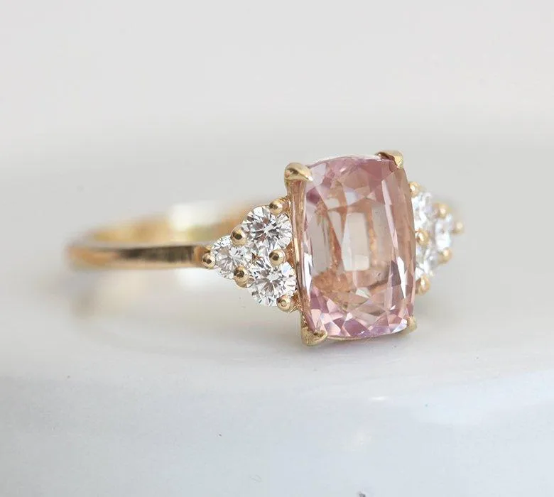 RITA PEACH SAPPHIRE DIAMOND RING vy 6