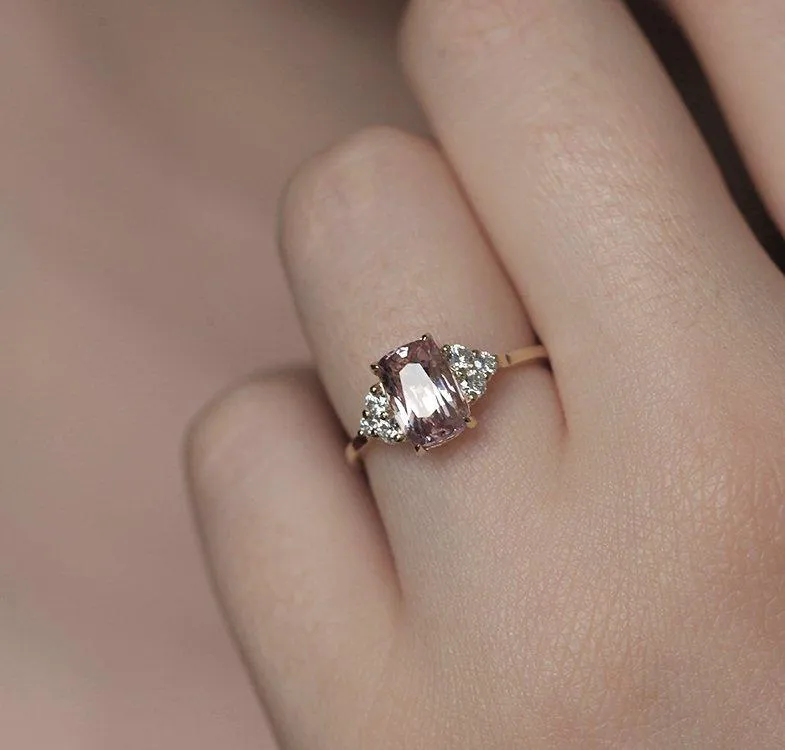 RITA PEACH SAPPHIRE DIAMOND RING vy 7