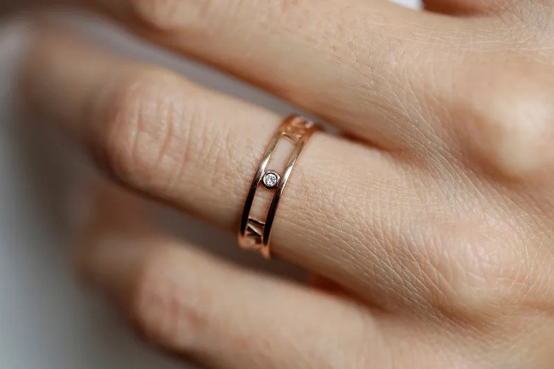Roman Numerals Band, Roman Numerals Ring view 2