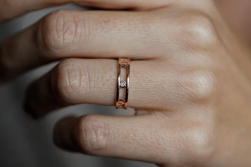Roman Numerals Band, Roman Numerals Ring view 3
