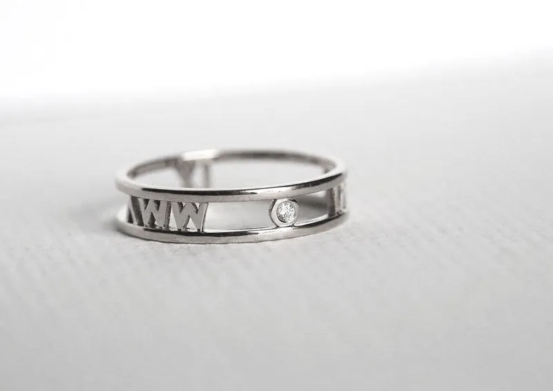 Roman Numerals Band, Roman Numerals Ring view 5