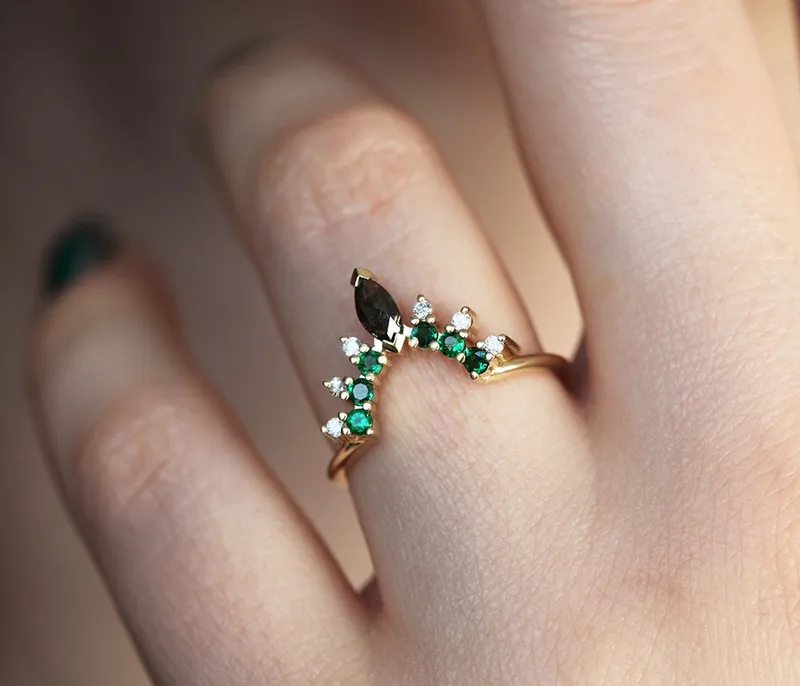 Ronia Moss Agate Ring Set vy 9