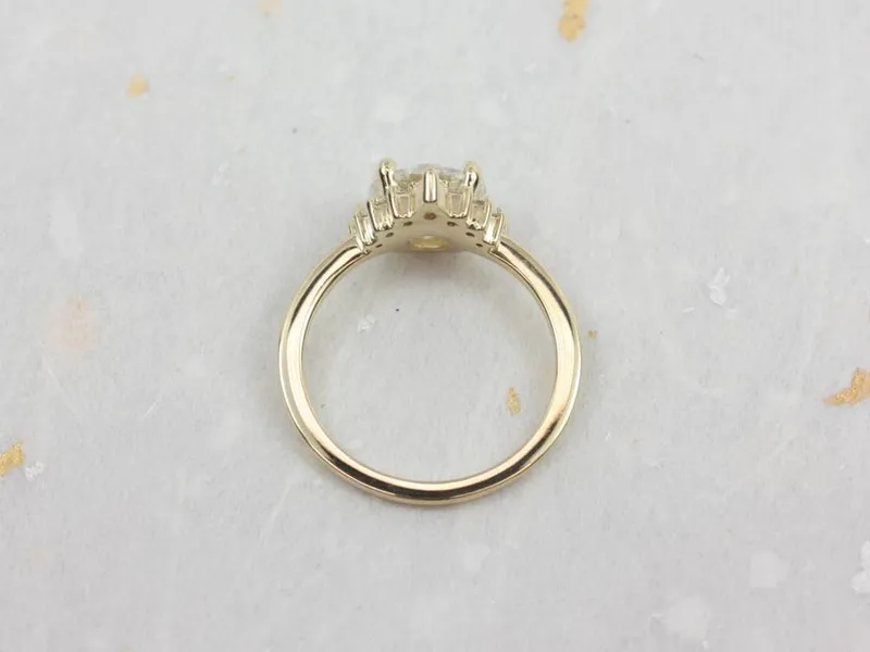 2ct Kylie 8mm 14kt Gold Moissanite Diamond Round Half Halo Ring view 2