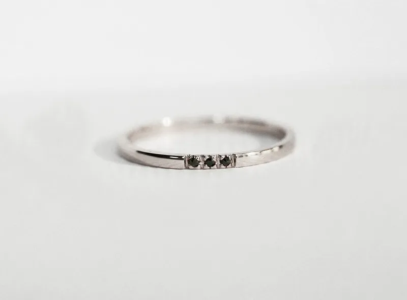 Rose Gold Diamond Band, Dainty Wedding Ring view 7