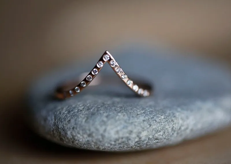 Rose Gold Diamond Ring, Rose Gold Wedding Ring view 2