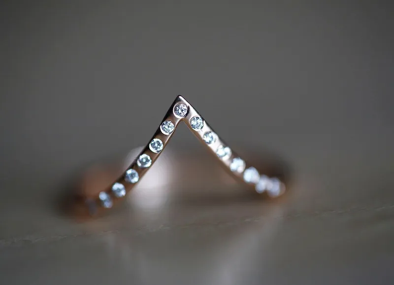 Rose Gold Diamond Ring, Rose Gold Wedding Ring view 3