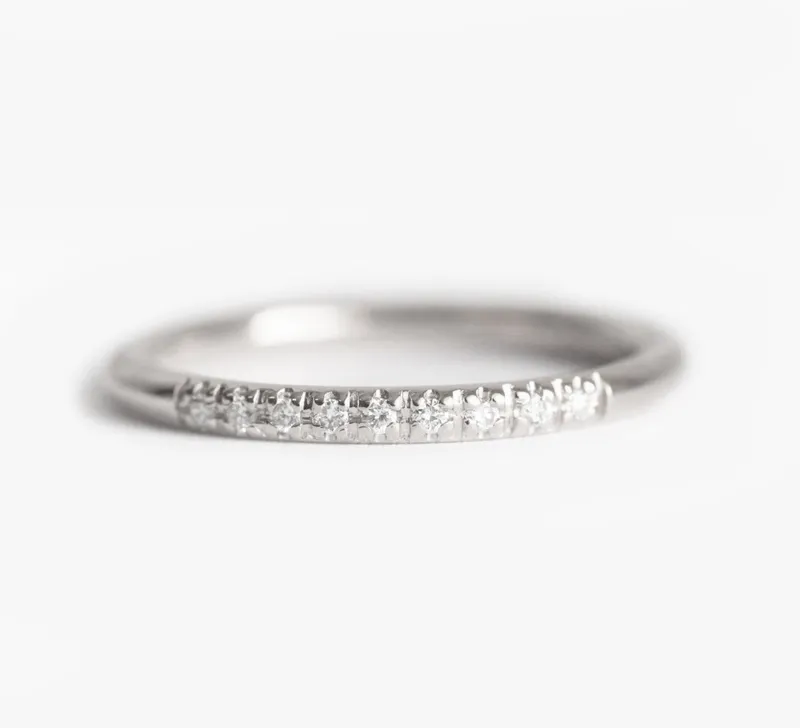 Rose Gold Wedding Band With Pav? Diamonds view 7