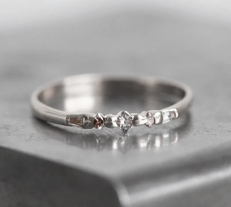 Rose Gold Wedding Ring, Rose Gold Diamond Band view 6
