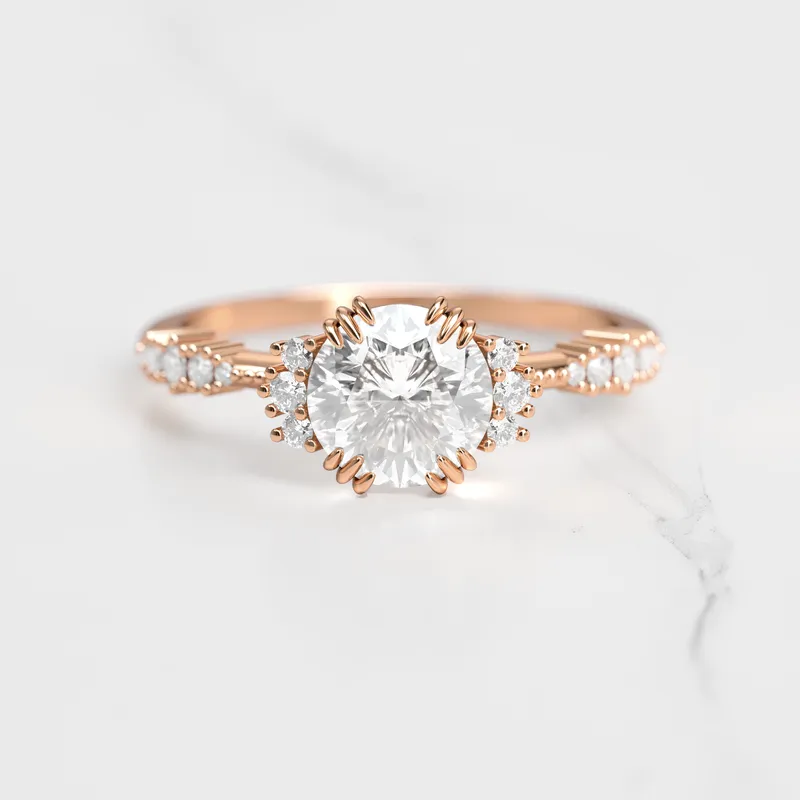 ROUND CLUSTER DIAMOND RING vy 2