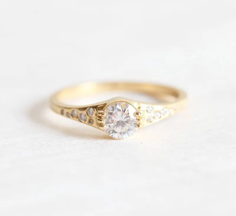 Round Diamond Ring In Unique Prong Setting vy 5