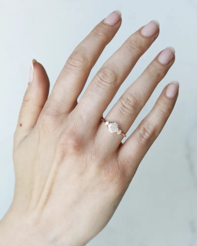 Round Diamond Ring With Accent Stones view 14