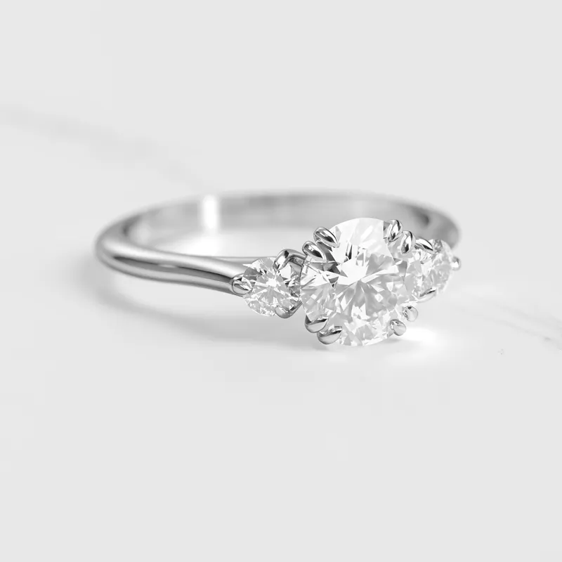 Round Diamond Ring With Accent Stones view 5