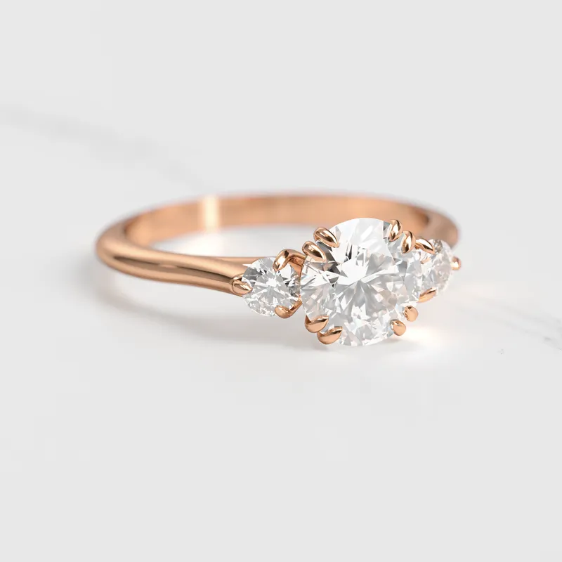 Round Diamond Ring With Accent Stones view 6