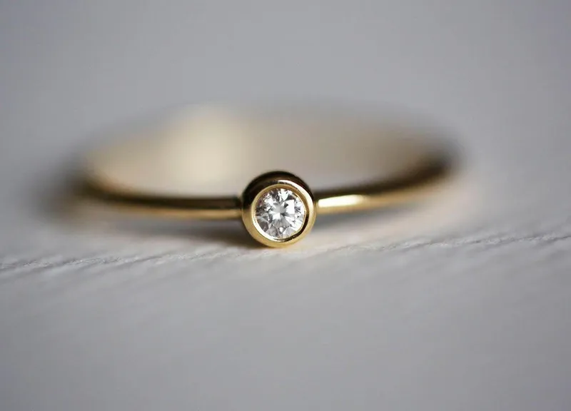 Round Diamond Solitaire Stacking Ring vy 3