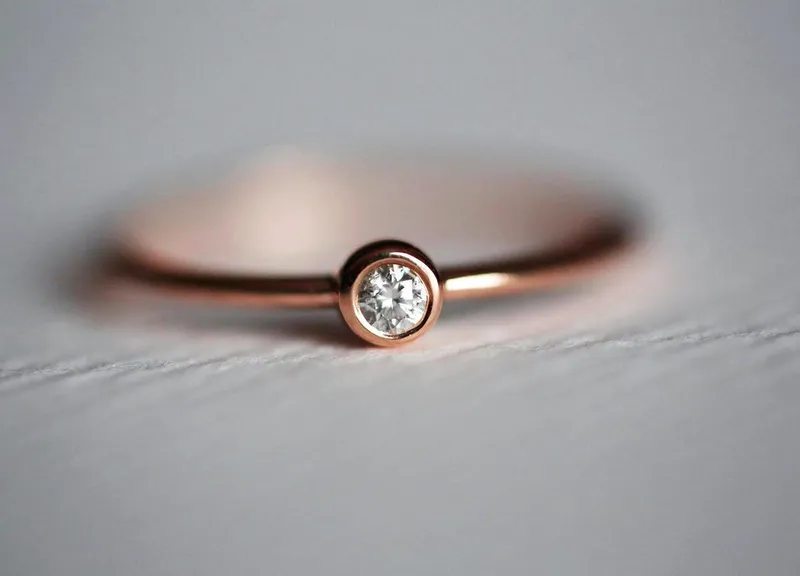 Round Diamond Solitaire Stacking Ring vy 6
