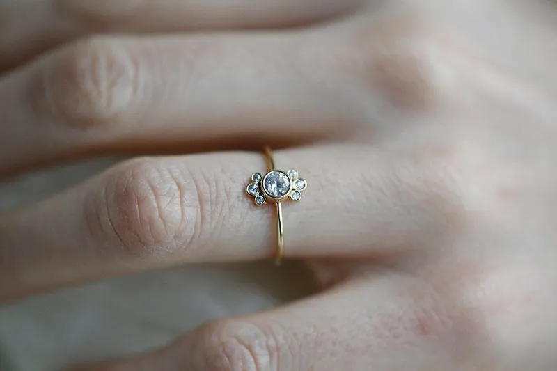 Round Engagement Ring, Diamond Engagement Ring view 4