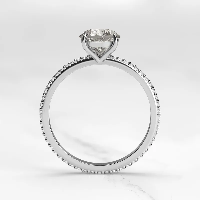 Round Full Pave Salt & Pepper Diamond Ring view 9