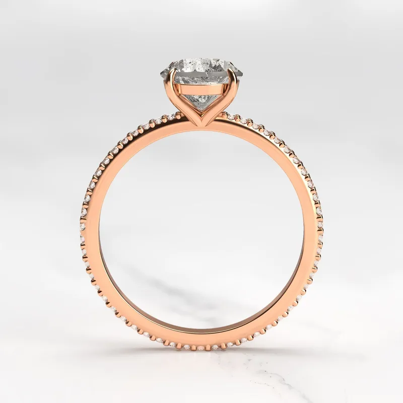 Round Full Pave Salt & Pepper Diamond Ring view 8