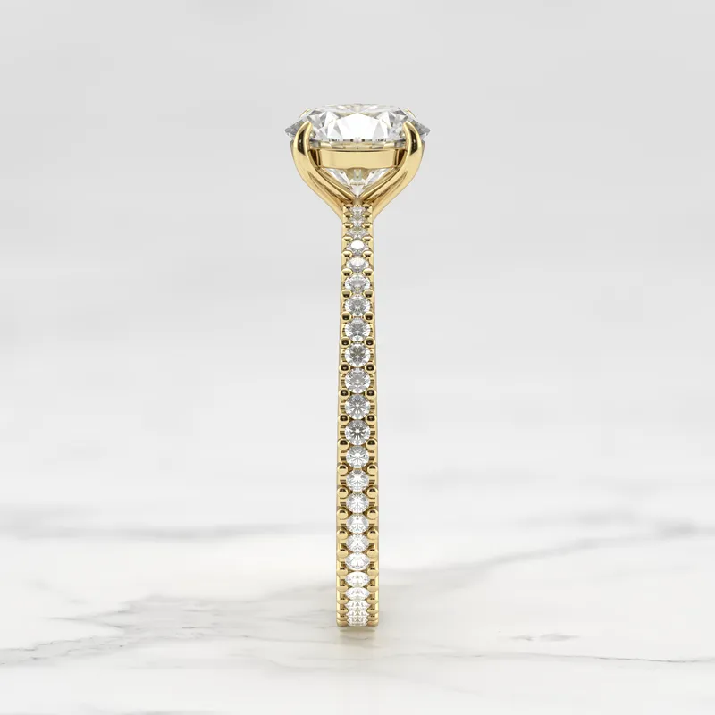 ROUND FULL PAVE TAPERED DIAMOND RING view 8
