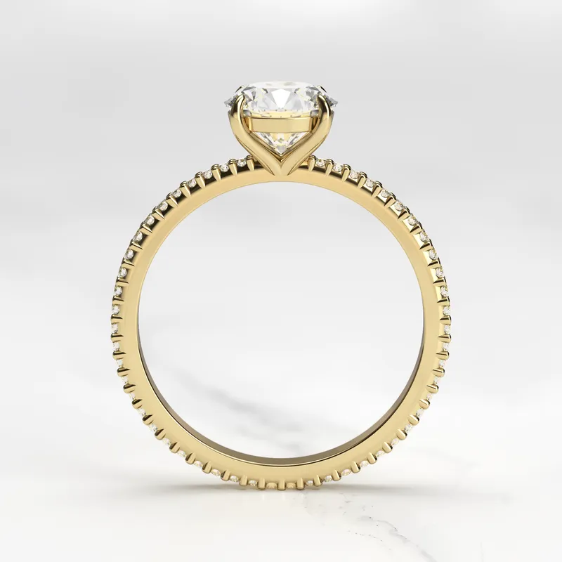 ROUND FULL PAVE TAPERED DIAMOND RING view 7