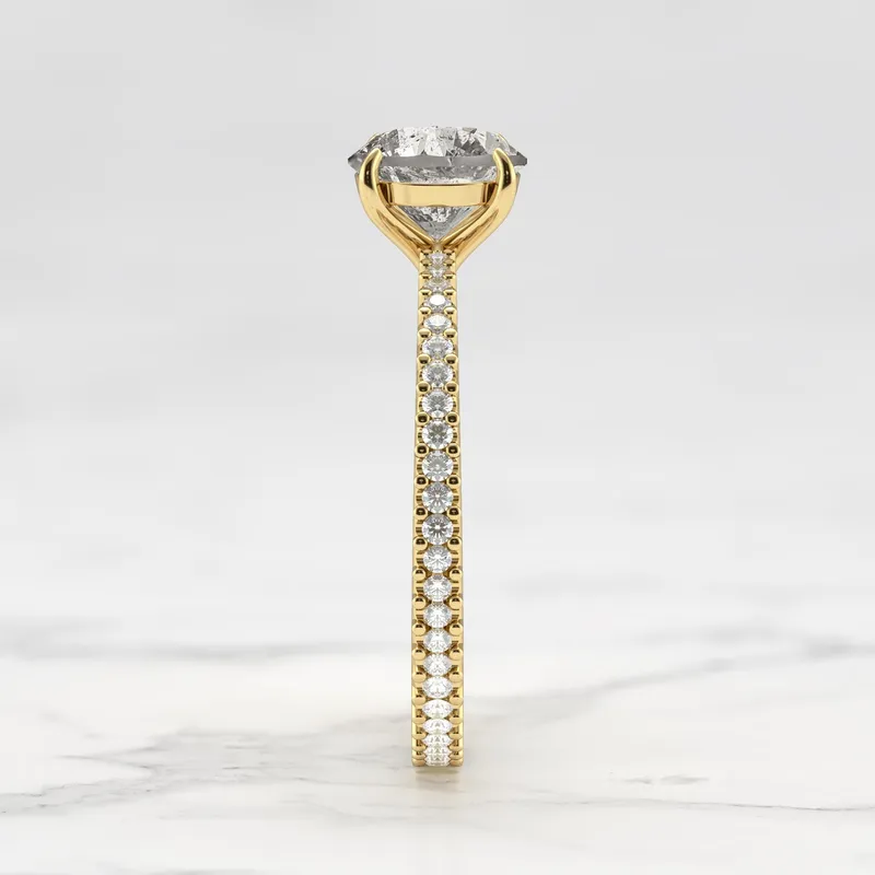 Round Full Pave Tapered Salt & Pepper Diamond Ring vy 11