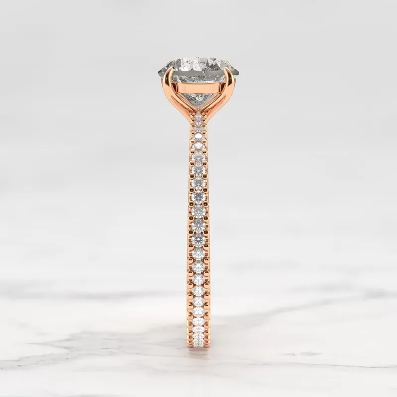 Round Full Pave Tapered Salt & Pepper Diamond Ring vy 12