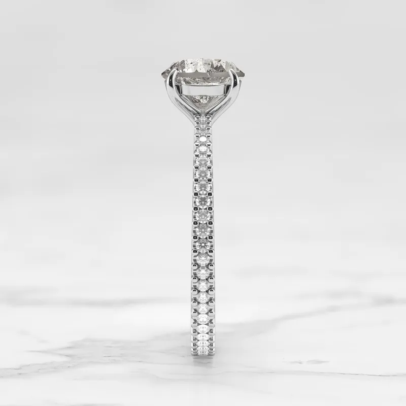 Round Full Pave Tapered Salt & Pepper Diamond Ring vy 13