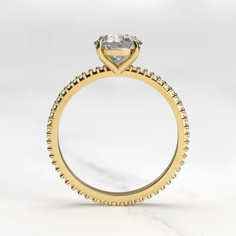 Round Full Pave Tapered Salt & Pepper Diamond Ring vy 8