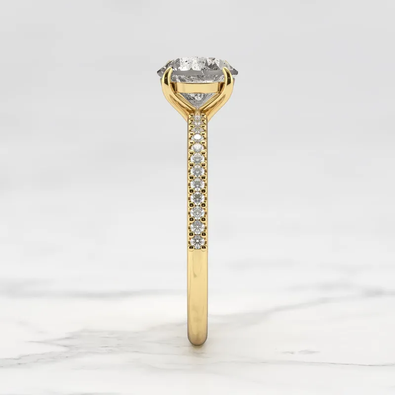 Round Half Pave Salt & Pepper Diamond Ring view 7