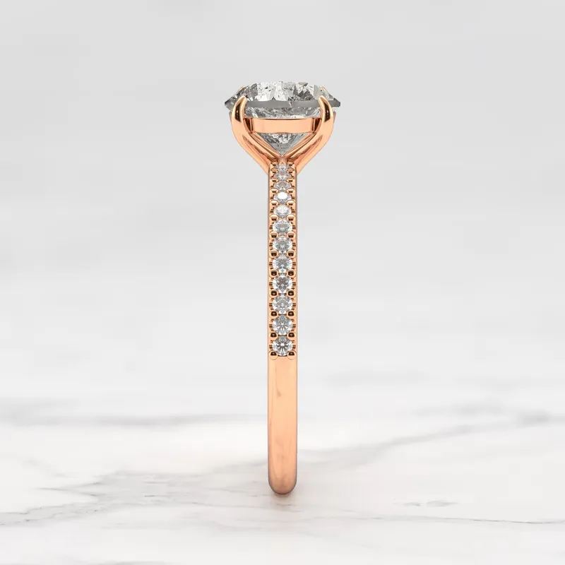 Round Half Pave Salt & Pepper Diamond Ring view 8