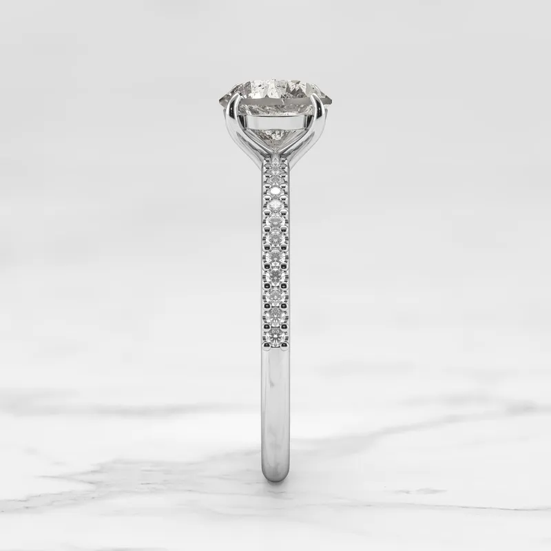 Round Half Pave Salt & Pepper Diamond Ring view 9