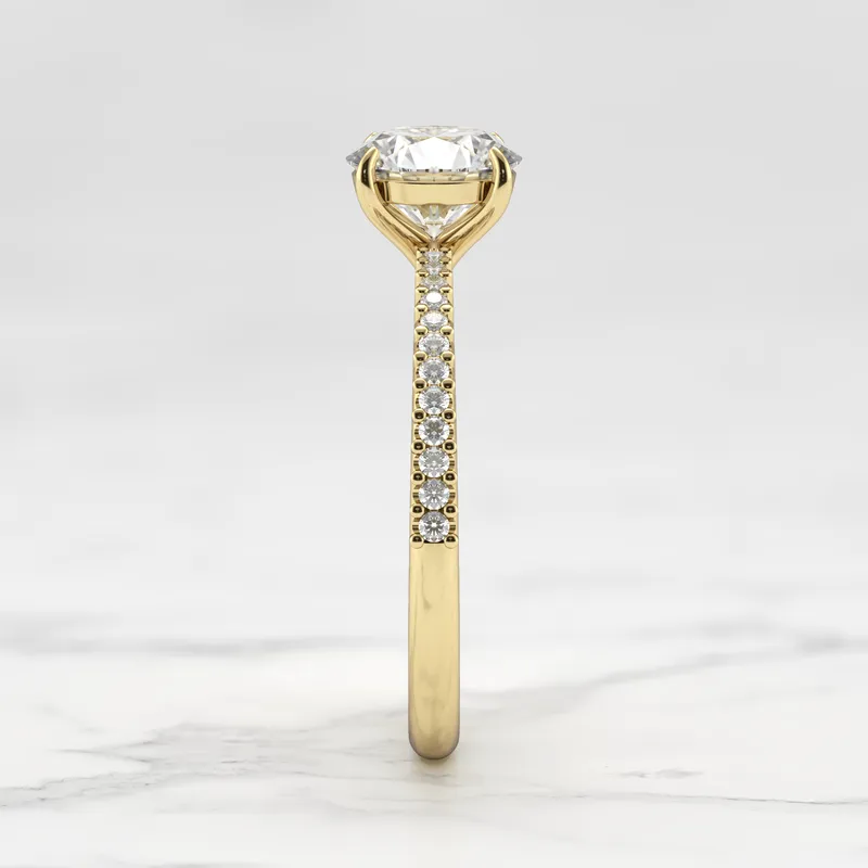 Round Half Pave Tapered Diamond Ring view 7