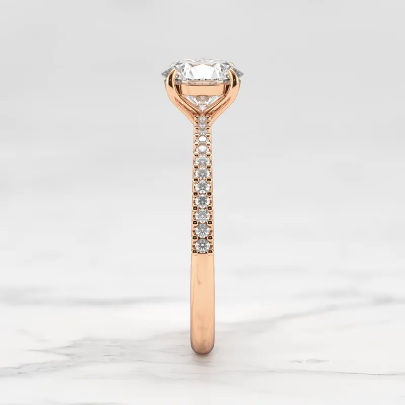 Round Half Pave Tapered Diamond Ring view 8