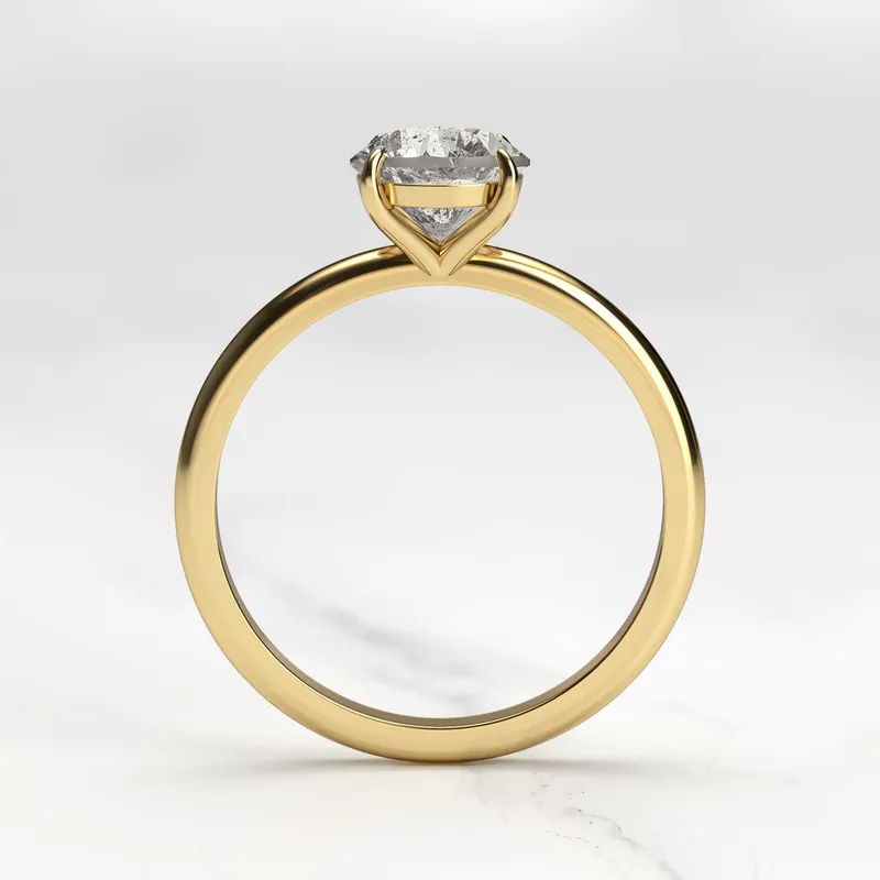 Round Solitaire Salt & Pepper Diamond Ring view 11