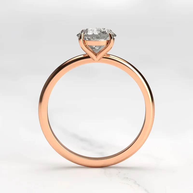 Round Solitaire Salt & Pepper Diamond Ring view 12