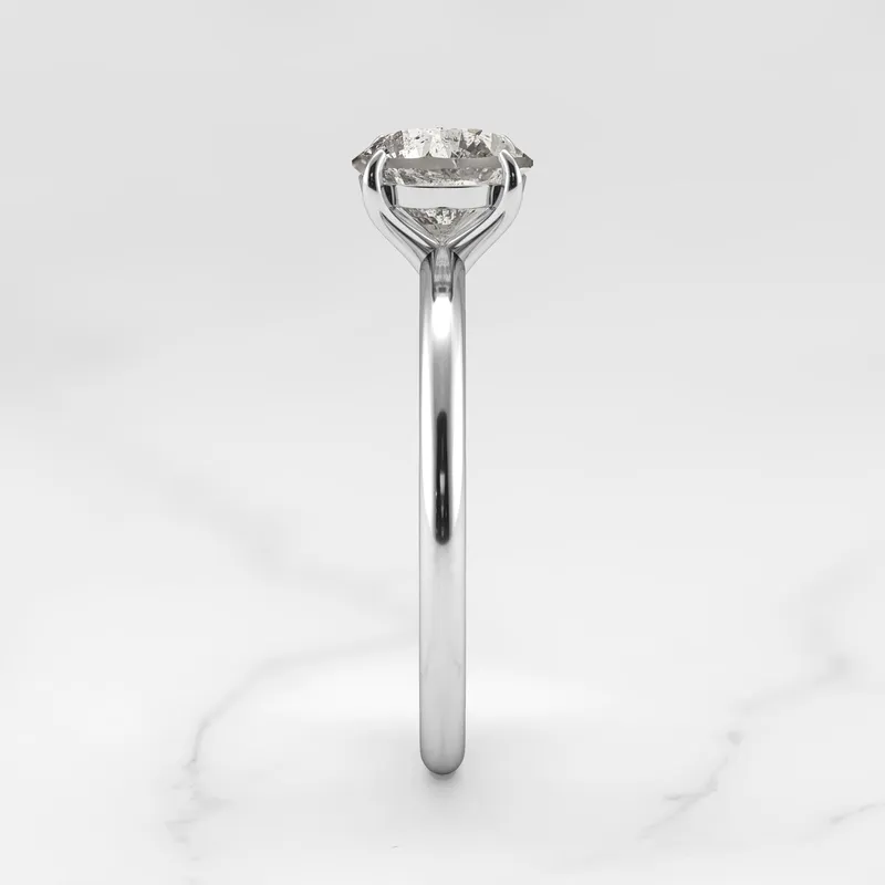 Round Solitaire Salt & Pepper Diamond Ring view 16