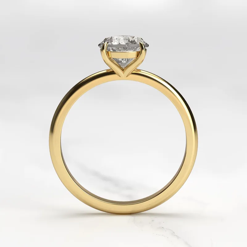 Round Solitaire Salt And Pepper Diamond Ring vy 8
