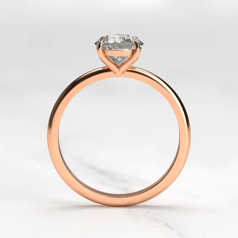 Round Solitaire Salt And Pepper Diamond Ring vy 9